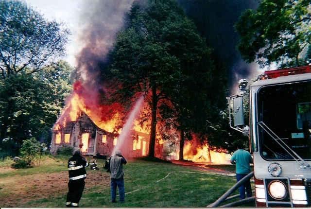 Engine 159 At Live Burn Drill, Pound Ridge NY.
