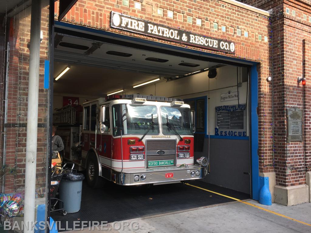 Engine 158 Back filling Port Chester Fire headquarters while they operate at a 2nd 
alarm fire  12/2021